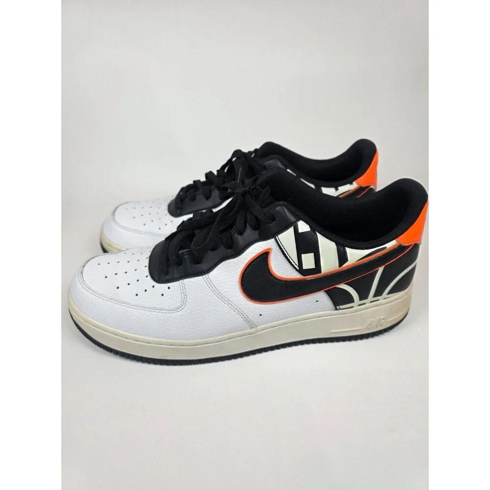 Nike Air Force 1 '07 LV8 White Black Orange 823511-104 Men's Size 13 Used
